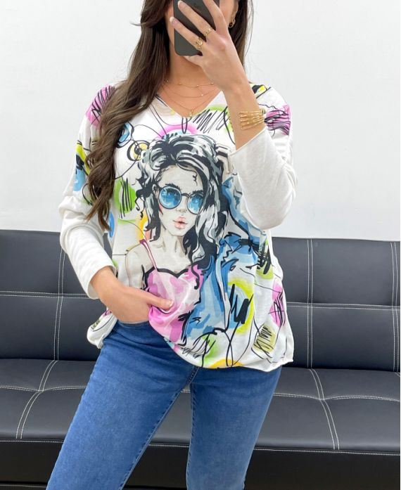 Pull léger imprimé