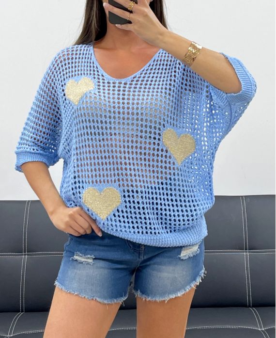 Pull tricot coeur
