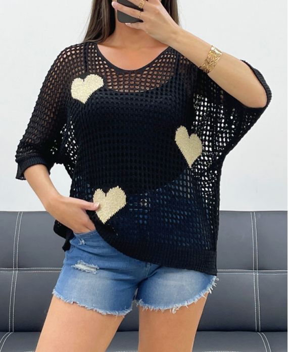 Pull tricot coeur