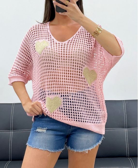 Pull tricot coeur