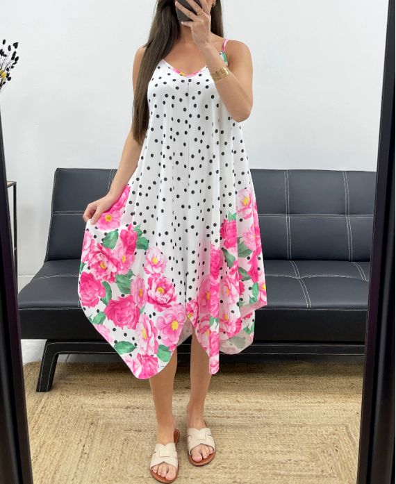 Robe à pois évasé
