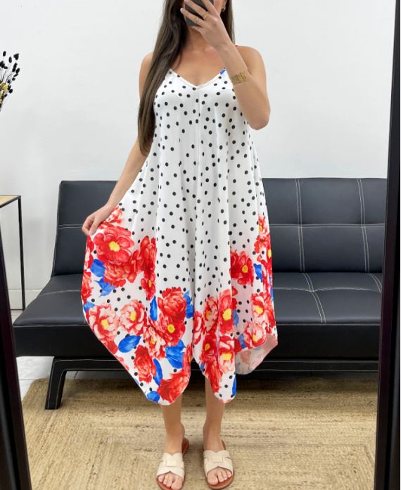 Robe à pois évasé
