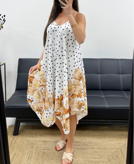 Robe à pois évasé