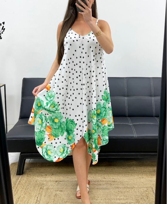 Robe à pois évasé