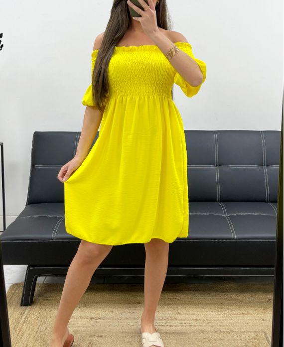 Robe courte élastiquée