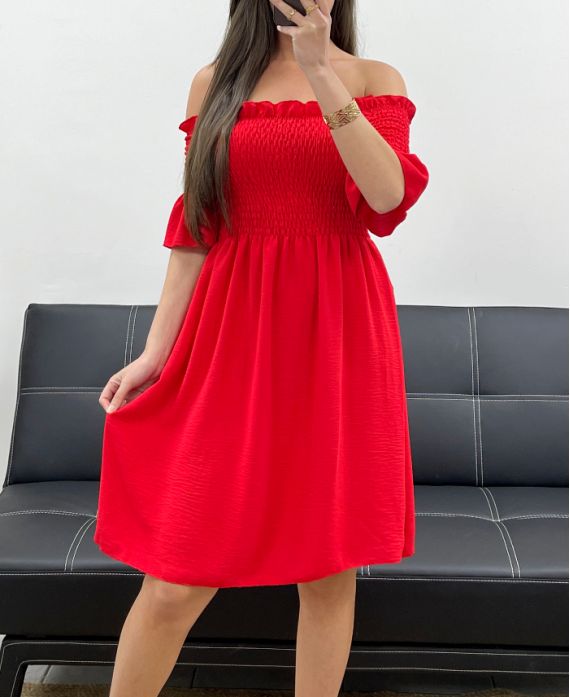 Robe courte élastiquée