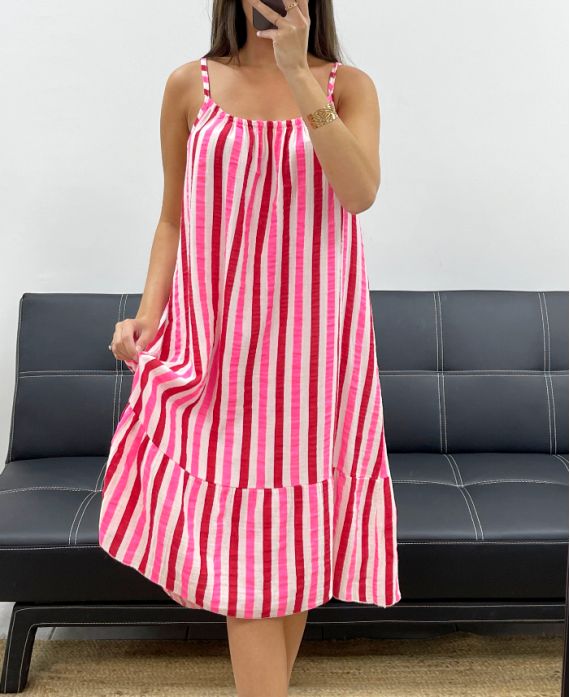 Robe rayures néon