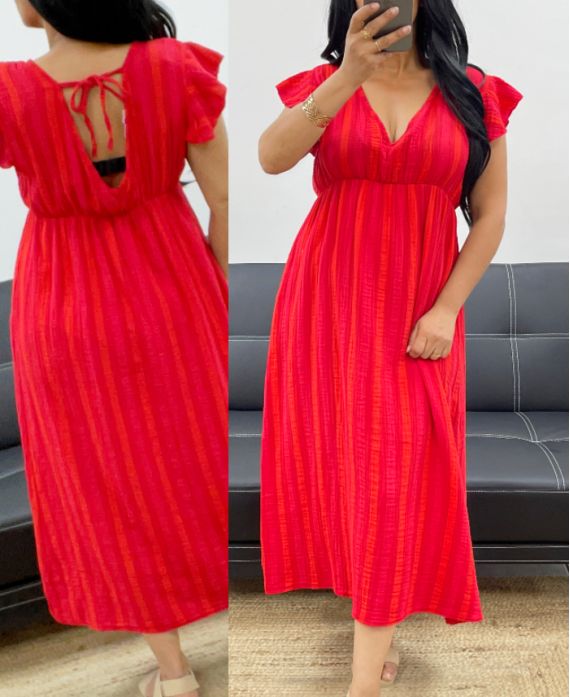Robe rayures néon
