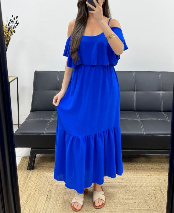 Robe longue à volants
