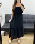 Robe longue à volants