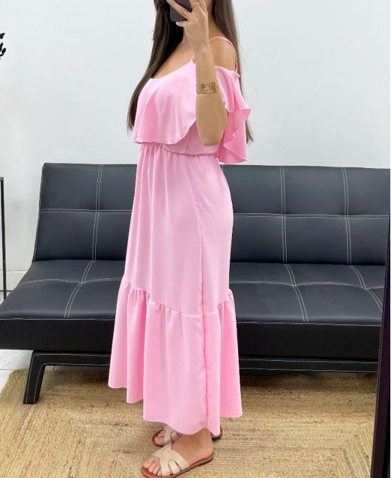 Robe longue à volants