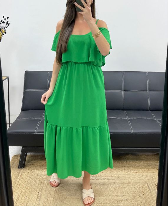 Robe longue à volants