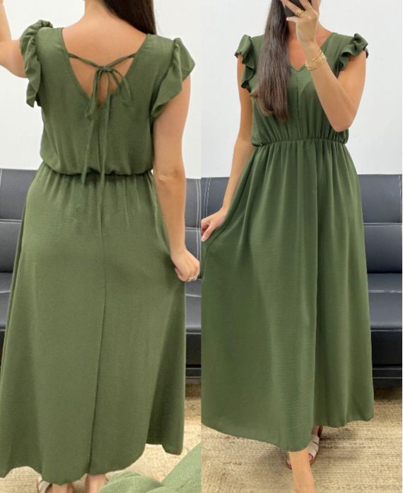 Robe longue dos à nouer
