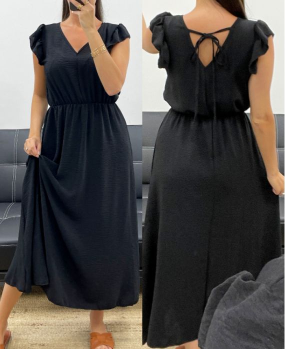 Robe longue dos à nouer