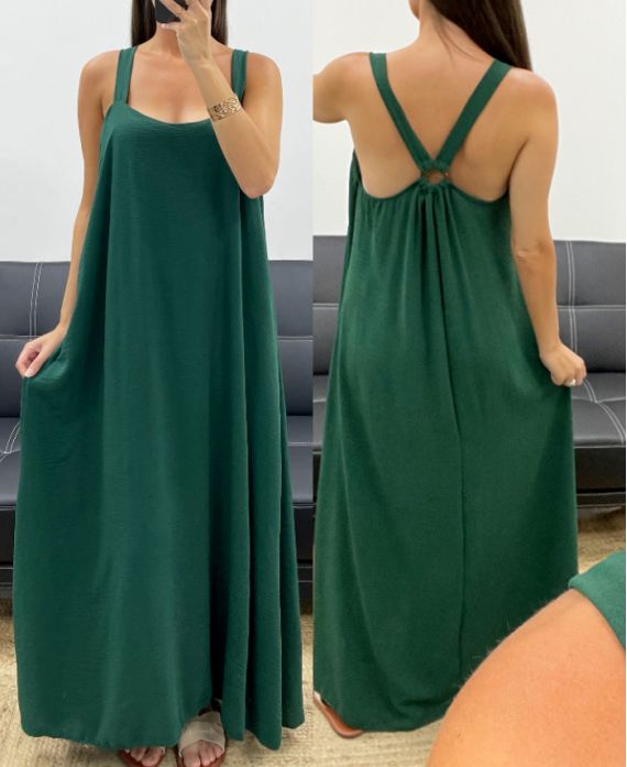 Robe longue dos boucle