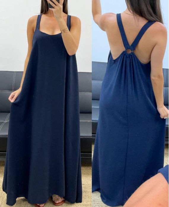 Robe longue dos boucle