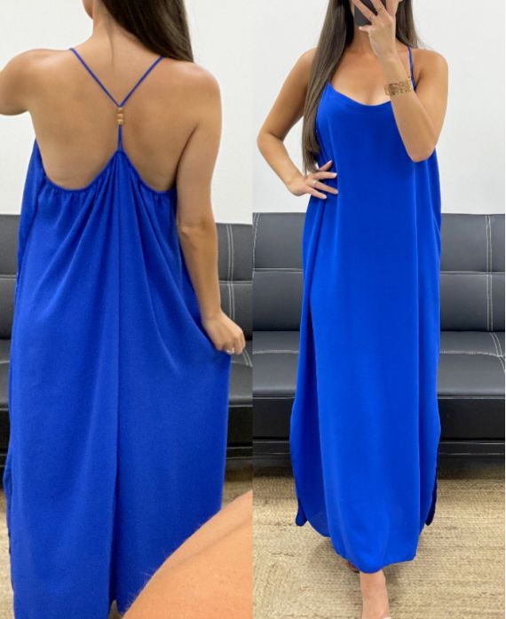 Robe longue dos croisé