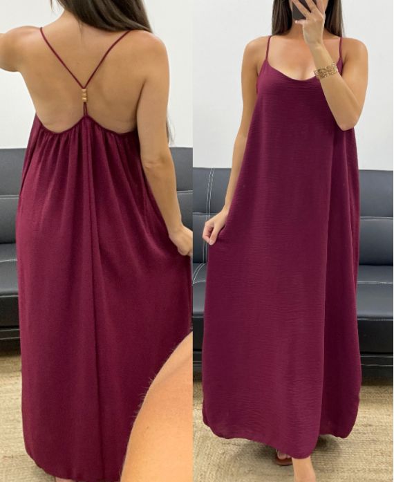 Robe longue dos croisé