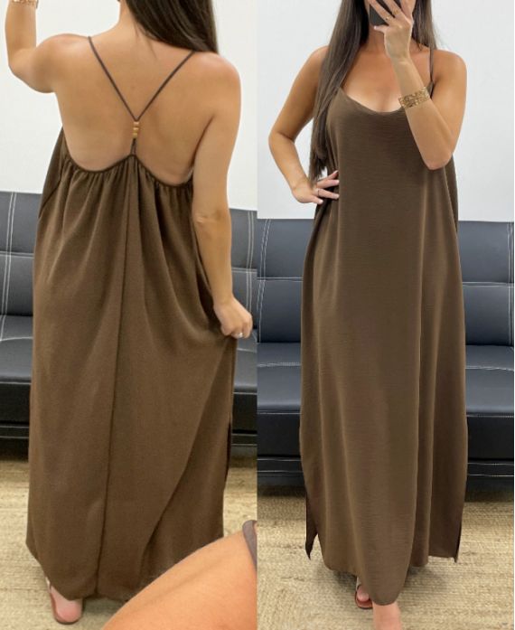 Robe longue dos croisé