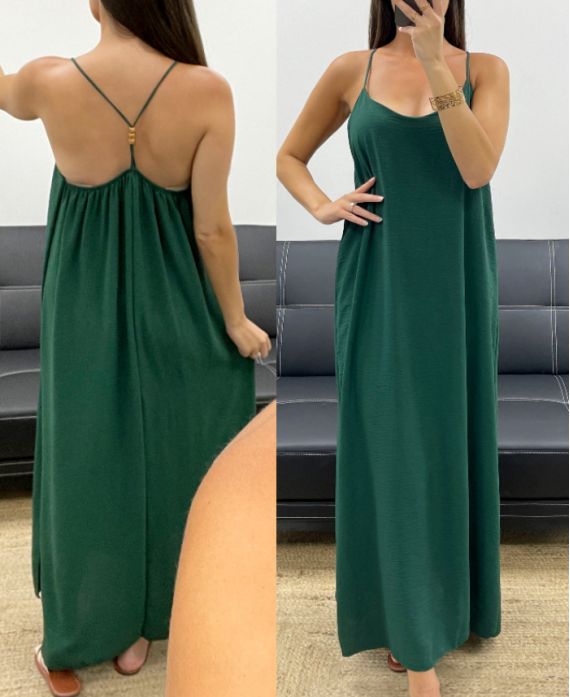 Robe longue dos croisé