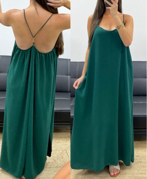 Robe longue dos croisé