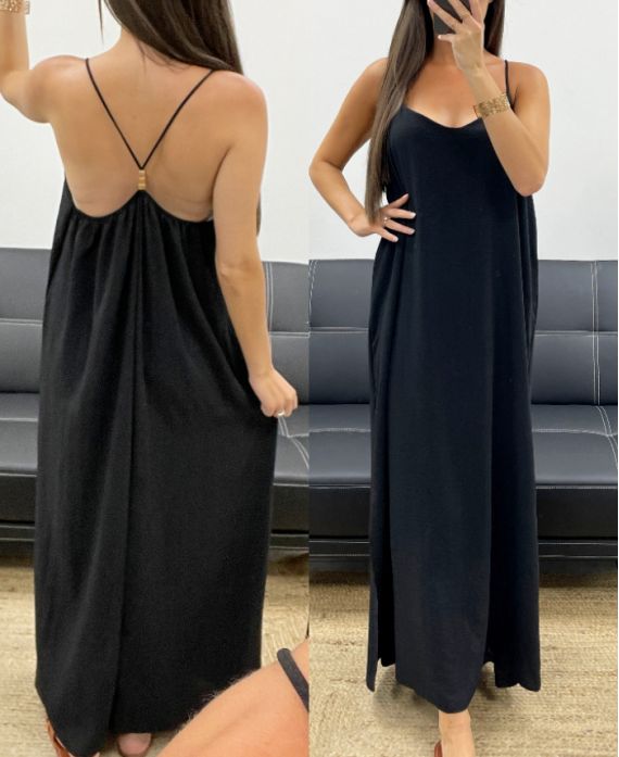 Robe longue dos croisé