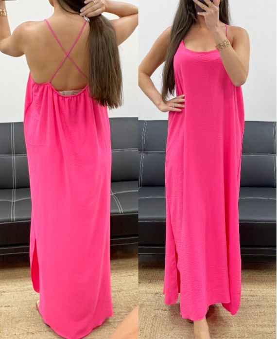 Robe longue dos croisé