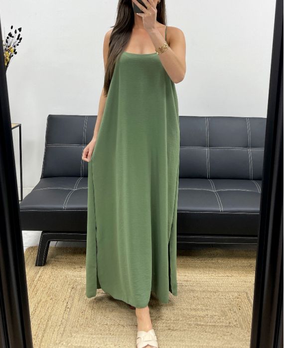 Robe longue dos croisé