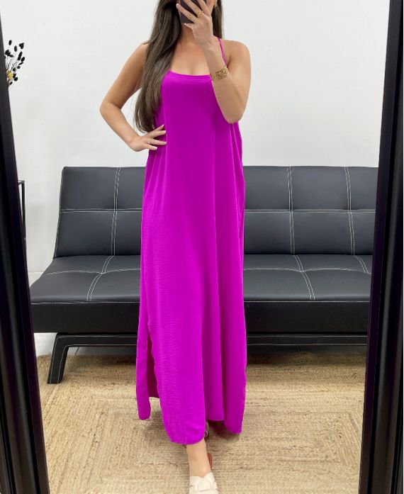 Robe longue dos croisé