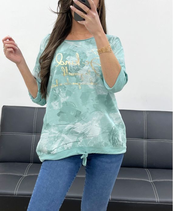 Sweat-shirt bi matière gold