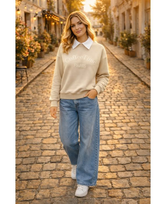 Sweat-shirt col polo
