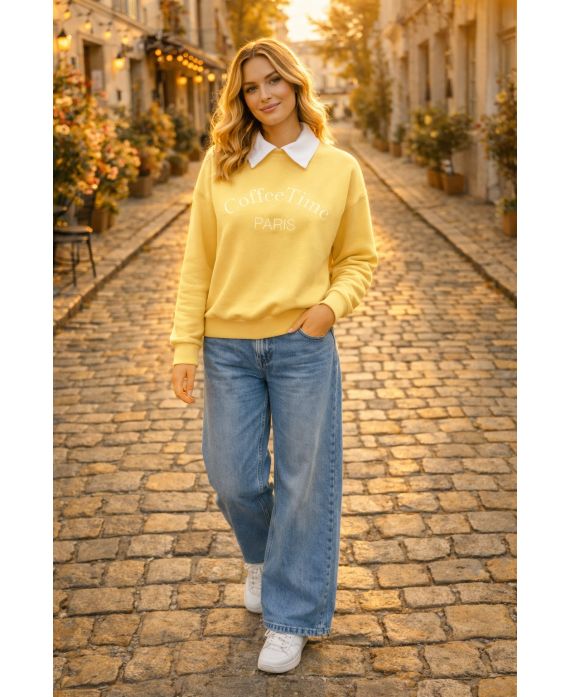 Sweat-shirt col polo