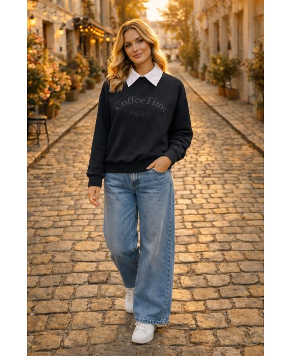 Sweat-shirt col polo