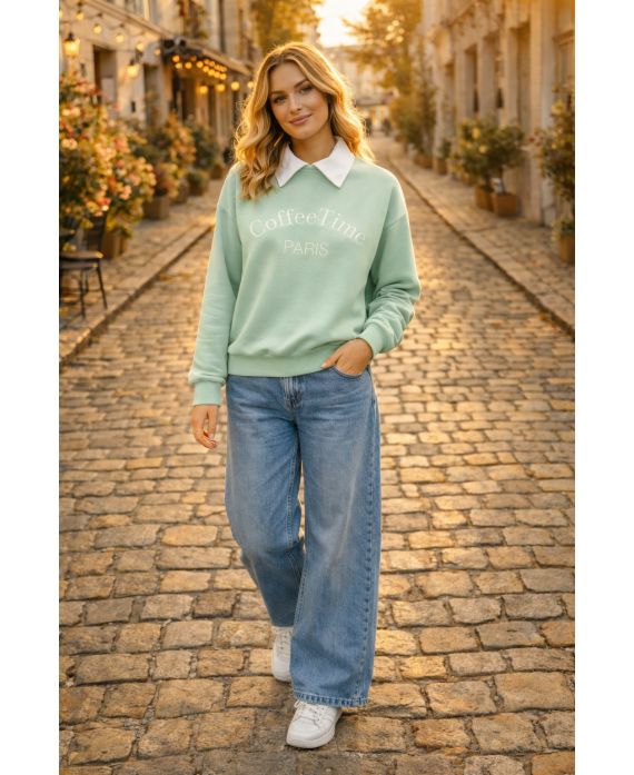 Sweat-shirt col polo