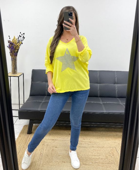 T-shirt étoile effet strass