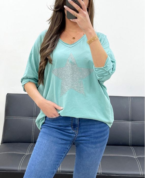 T-shirt étoile effet strass