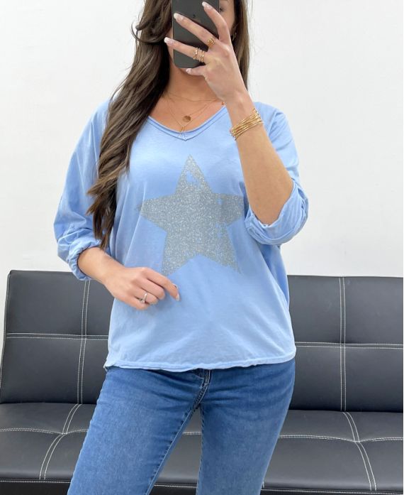 T-shirt étoile effet strass