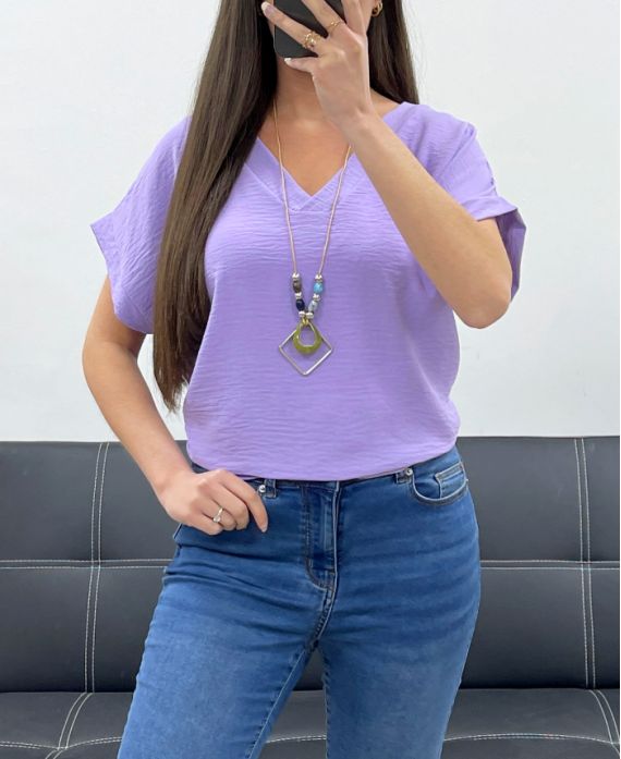 Top col V + collier offert