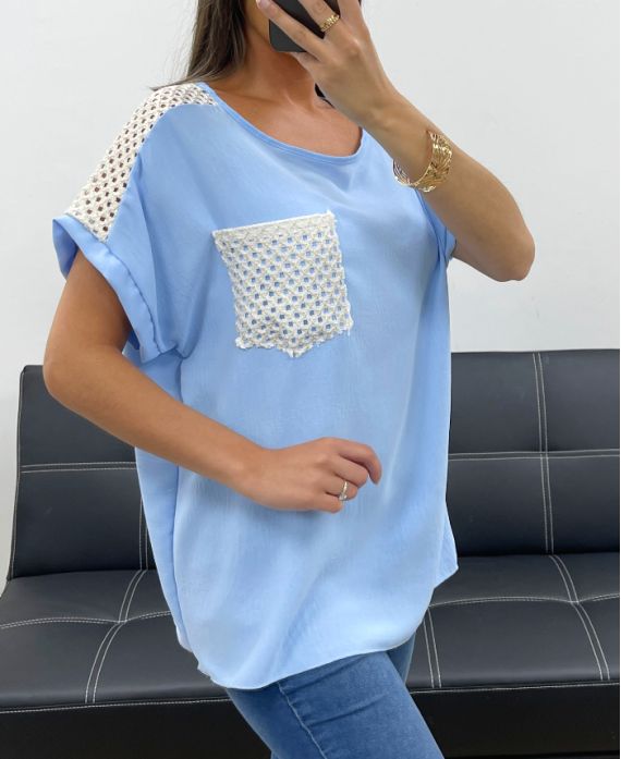 Top dentelle poche