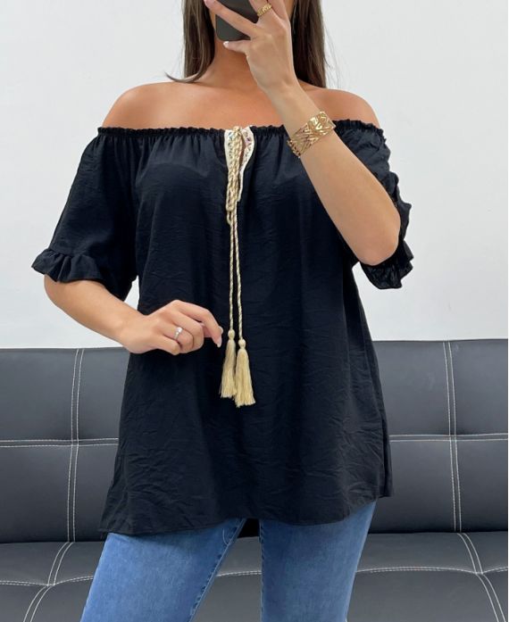 Top encolure élastiquée