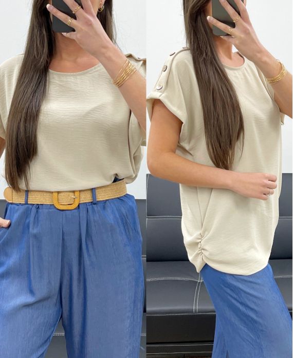 Top épaules à boutons