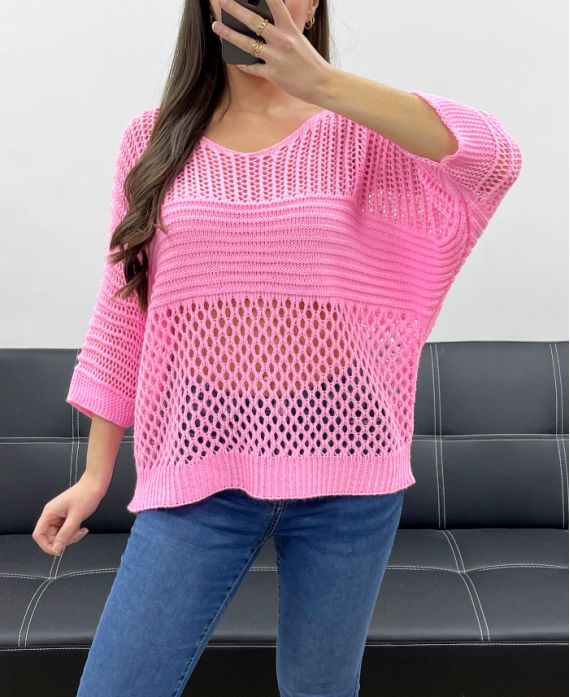 Top maille ajouré