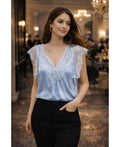 Top long à dentelle