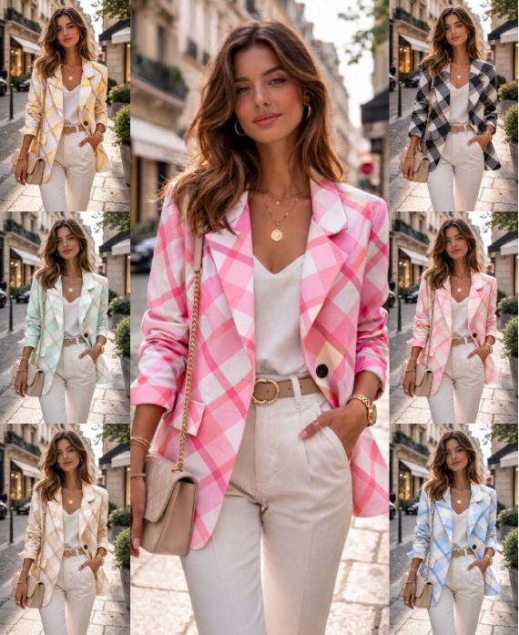 Veste blazer losange